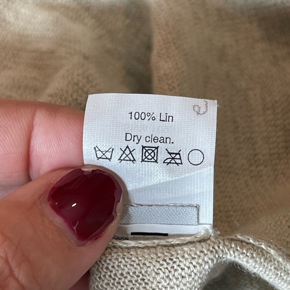 J.Crew Black Label 100% Linen Sweater Blouse Cream | Size Medium - Picture 12 of 13